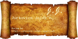 Jurkovics Jolán névjegykártya
