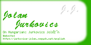 jolan jurkovics business card
